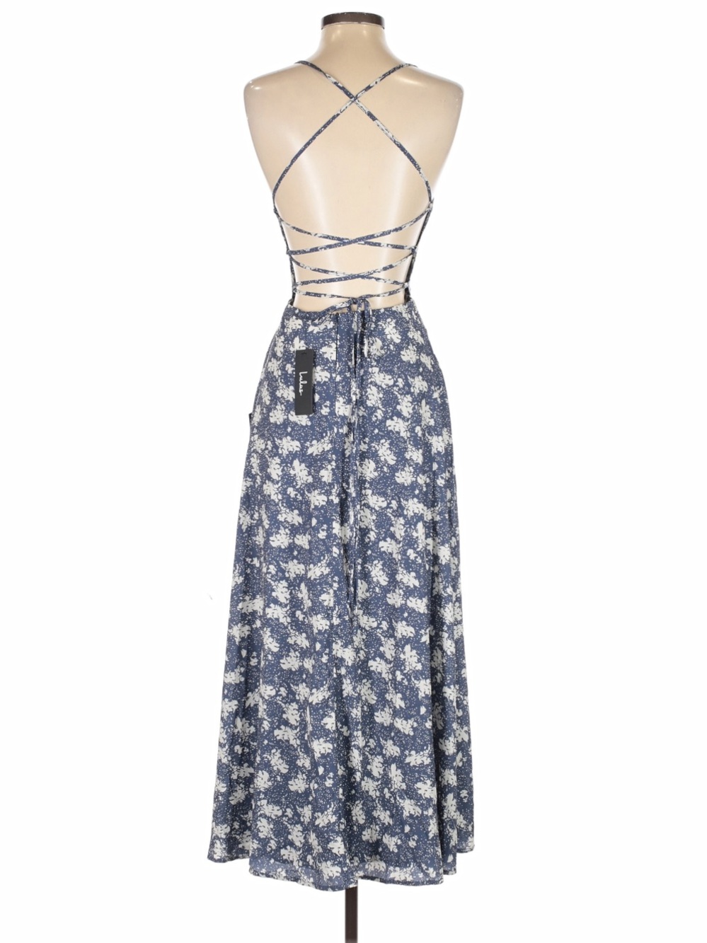Lulu’s: Picturesque Moments Blue Floral Strappy Maxi Dress - NWT - Picture 2 of 6